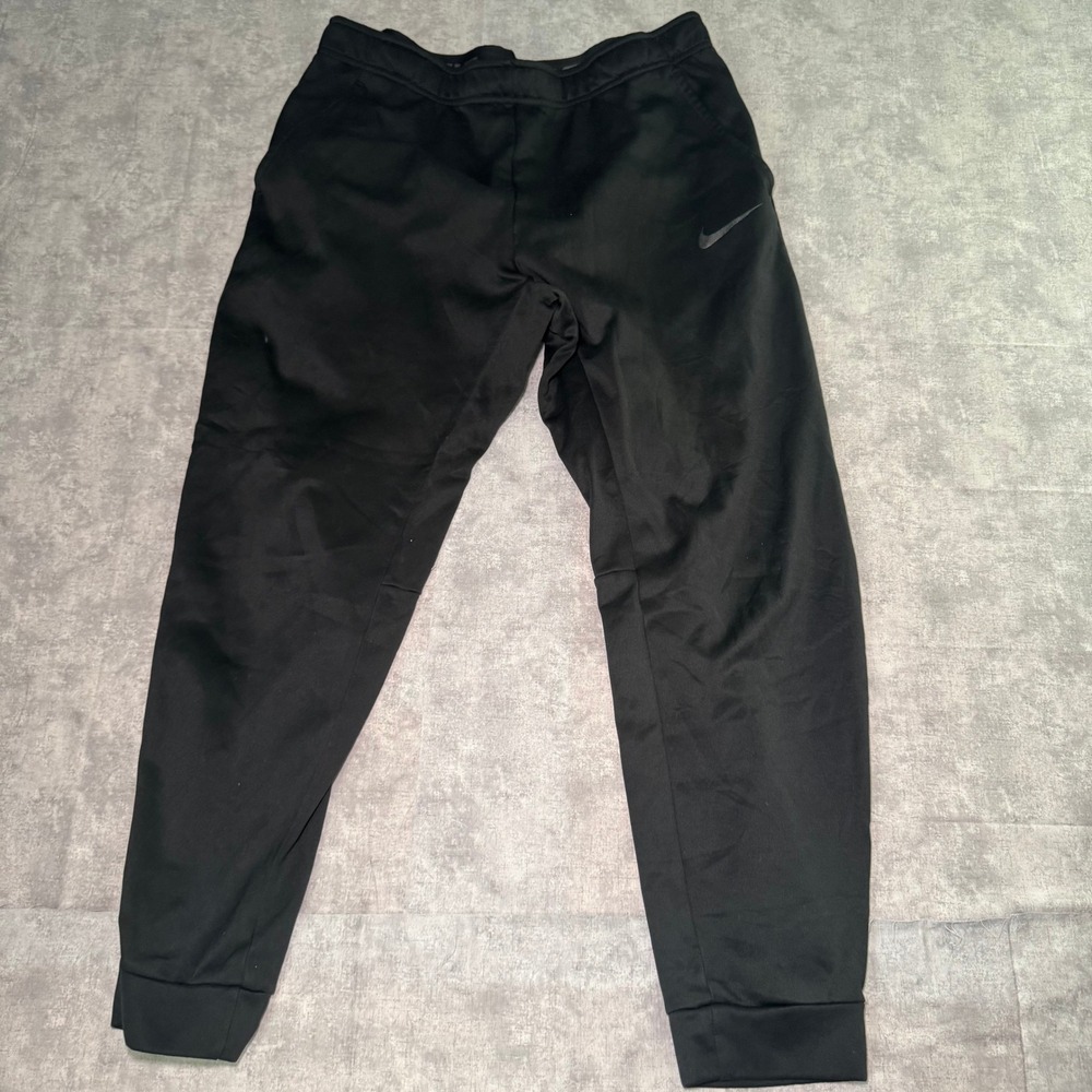 Nike Dri-FIT Mens XL Black Training Pants Standard Fit Fleece Joggers 0431